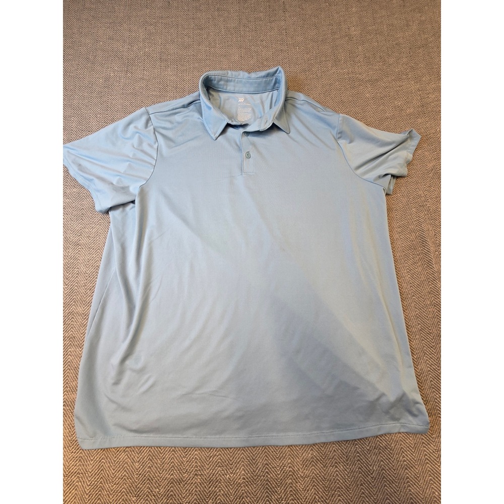 All in Motion Polo Shirt Men XL Light Blue Golf Performance Short Sleeve Popover
